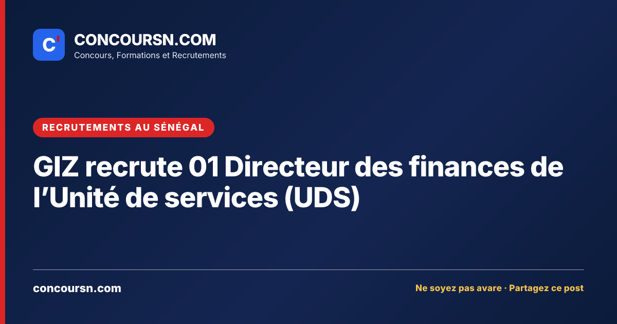 Illustration de l’article : GIZ recrute 01 Directeur des finances de l’Unité de services (UDS)
