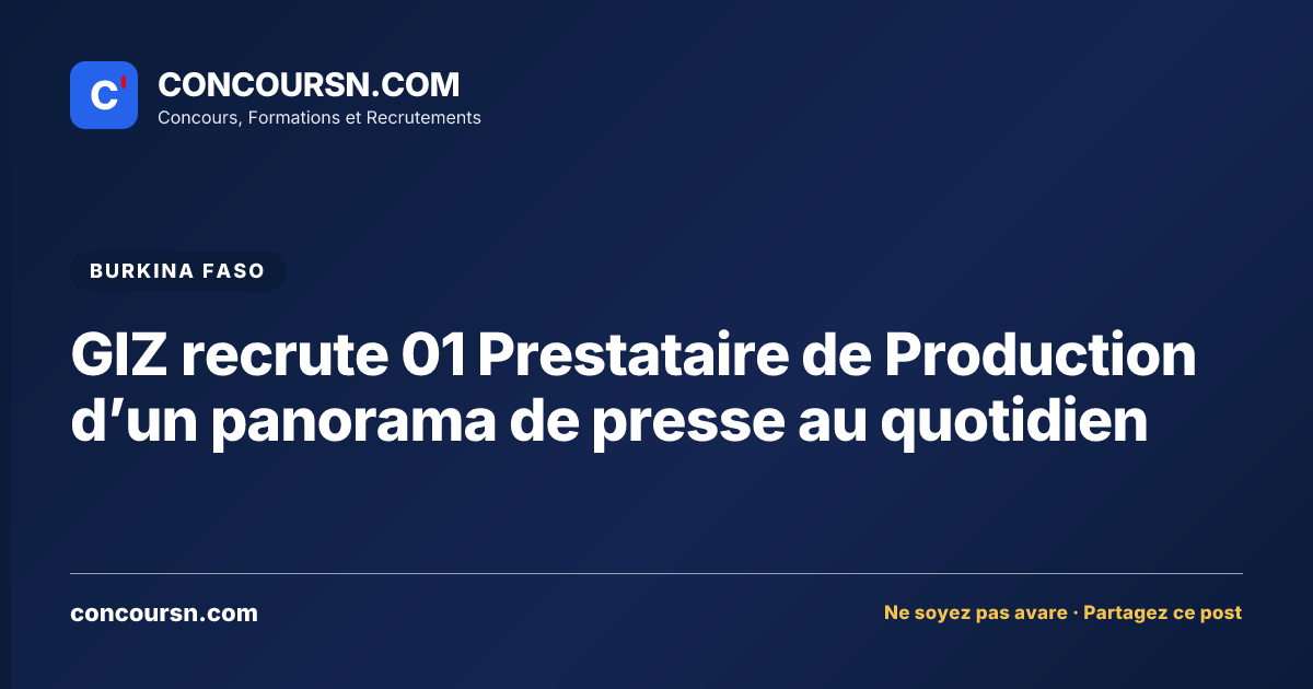 Illustration de l’article : GIZ recrute 01 Prestataire de Production d’un panorama de presse au quotidien