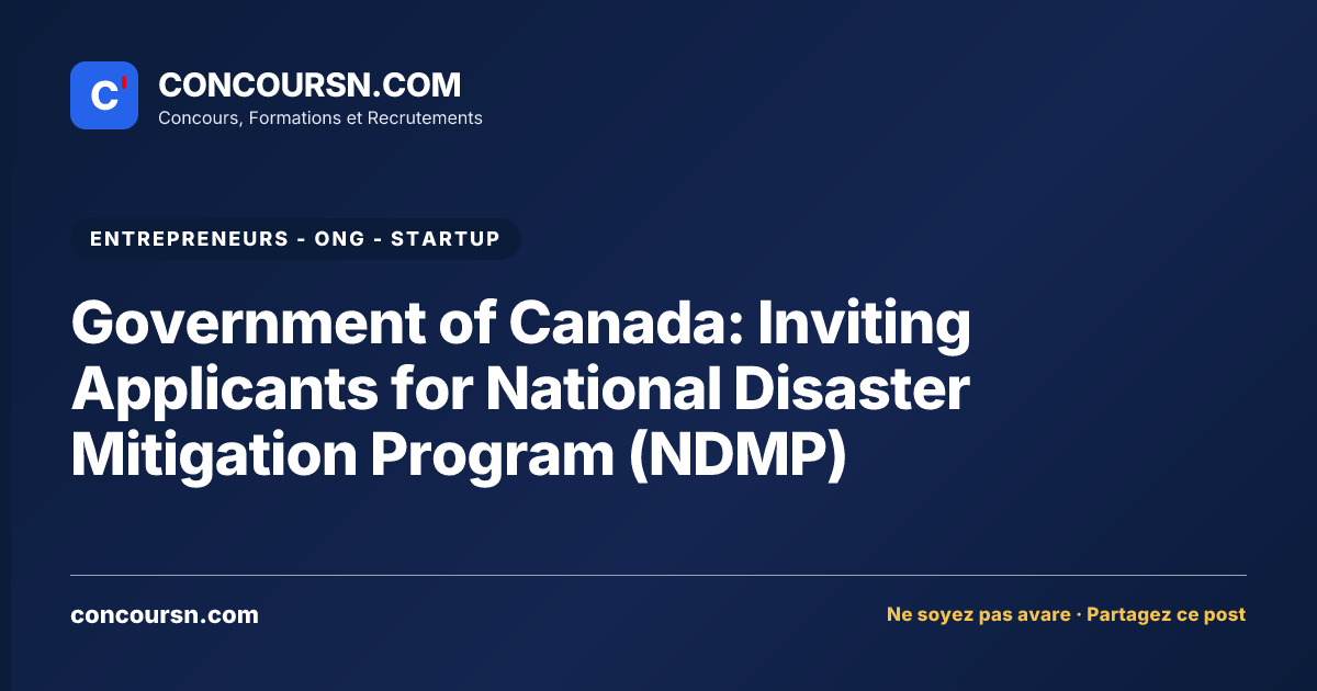 Illustration de l’article : Government of Canada: Inviting Applicants for National Disaster Mitigation Program (NDMP)