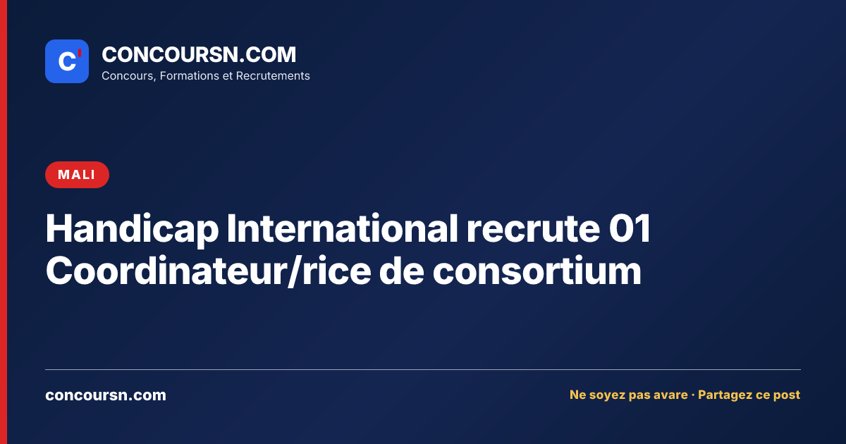 Illustration de l’article : Handicap International recrute 01 Coordinateur/rice de consortium