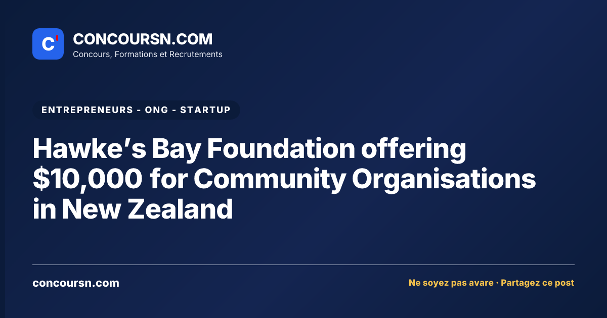 Illustration de l’article : Hawke’s Bay Foundation offering $10,000 for Community Organisations in New Zealand