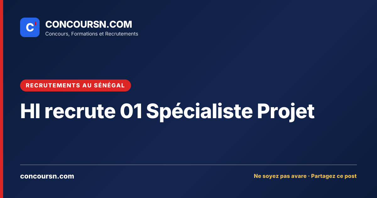 Illustration de l’article : HI recrute 01 Spécialiste Projet