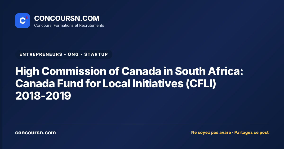 Illustration de l’article : High Commission of Canada in South Africa: Canada Fund for Local Initiatives (CFLI) 2018-2019