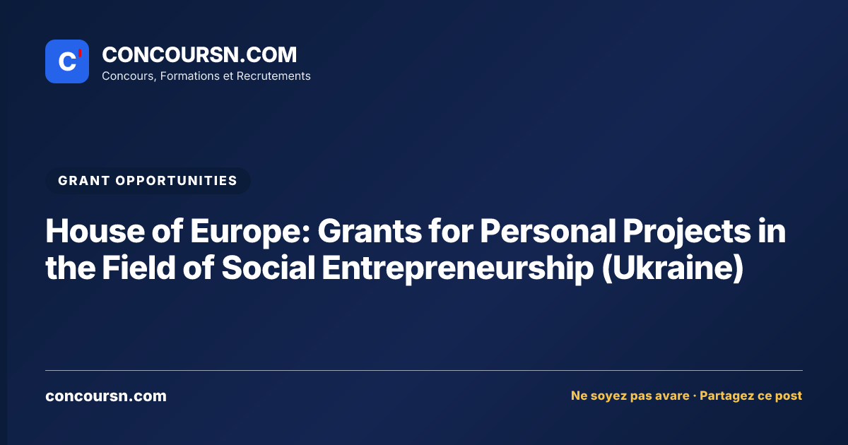 Illustration de l’article : House of Europe: Grants for Personal Projects in the Field of Social Entrepreneurship (Ukraine)