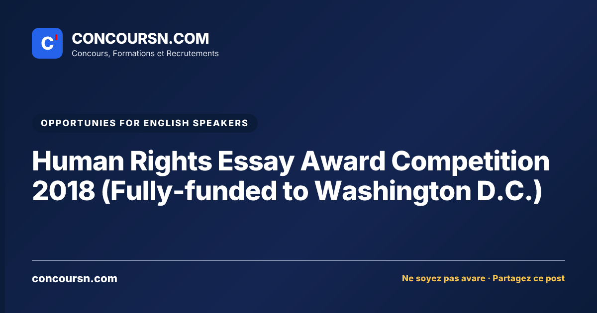 Illustration de l’article : Human Rights Essay Award Competition 2018 (Fully-funded to Washington D.C.)