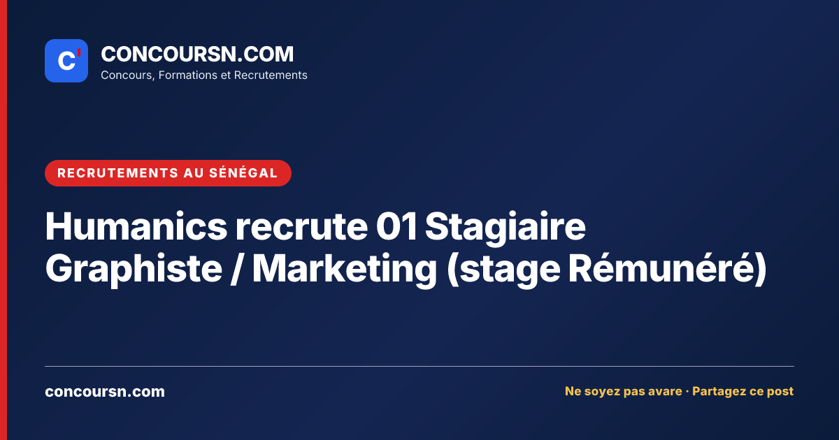 Illustration de l’article : Humanics recrute 01 Stagiaire Graphiste / Marketing (stage Rémunéré)