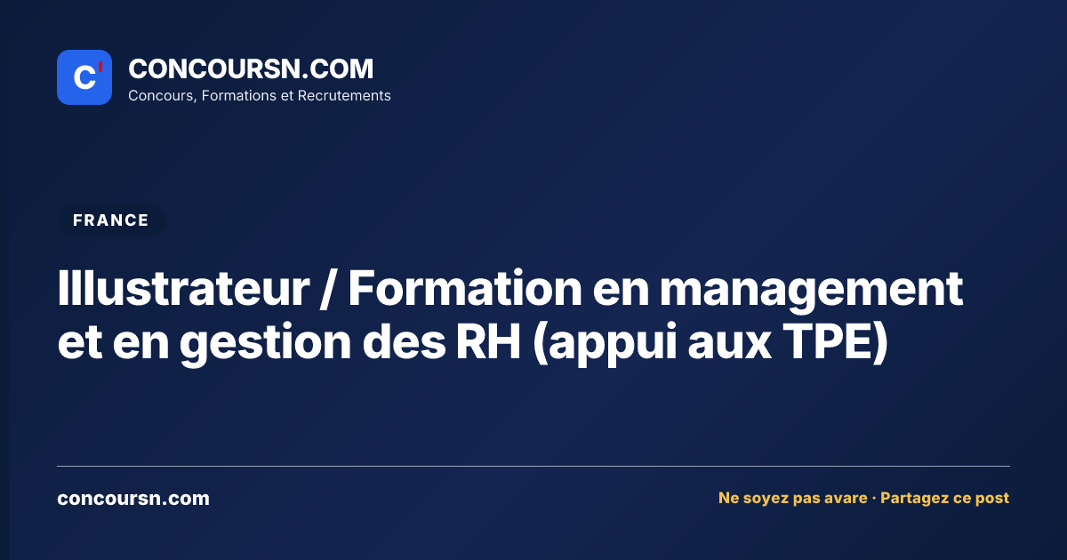 Illustration de l’article : Illustrateur / Formation en management et en gestion des RH (appui aux TPE)