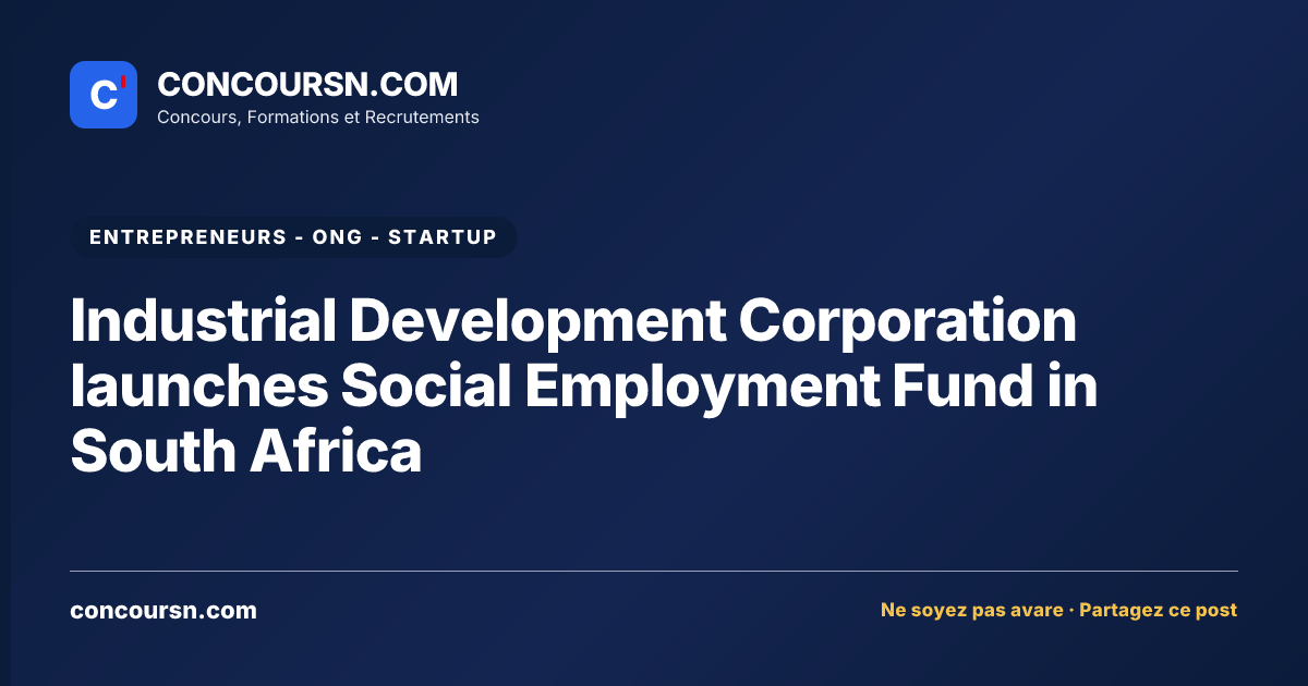 Illustration de l’article : Industrial Development Corporation launches Social Employment Fund in South Africa