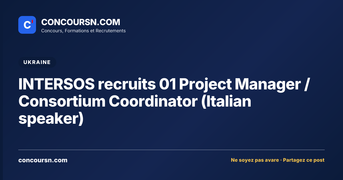 Illustration de l’article : INTERSOS recruits 01 Project Manager / Consortium Coordinator (Italian speaker)