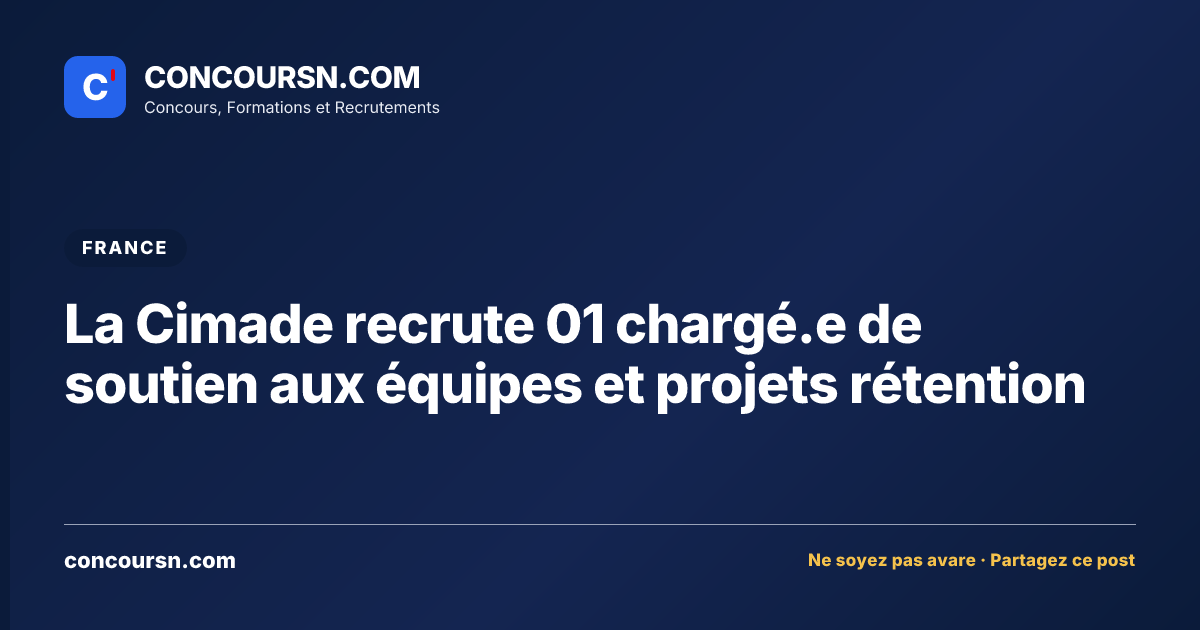 Illustration de l’article : La Cimade recrute 01 chargé.e de soutien aux équipes et projets rétention