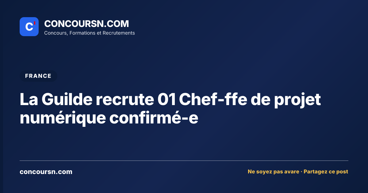 Illustration de l’article : La Guilde recrute 01 Chef-ffe de projet numérique confirmé-e