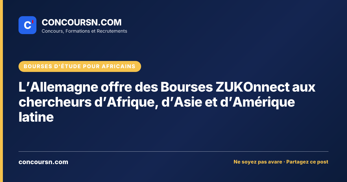 L’Allemagne offre des Bourses ZUKOnnect aux chercheurs d’Afrique, d’Asie et d’Amérique latine