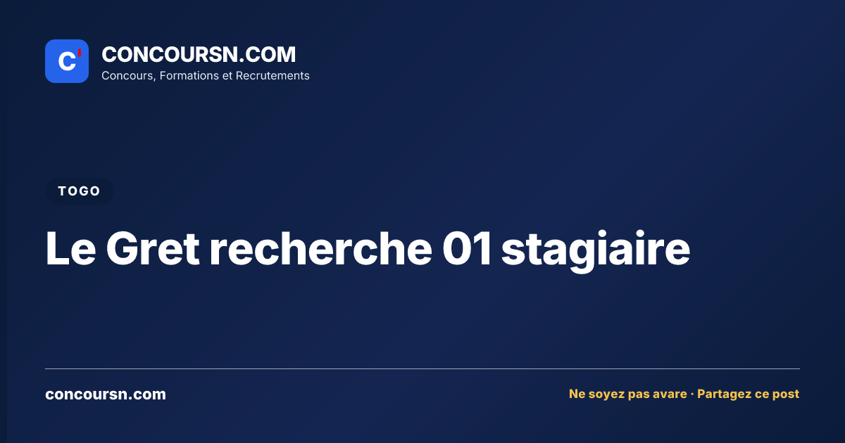 Illustration de l’article : Le Gret recherche 01 stagiaire