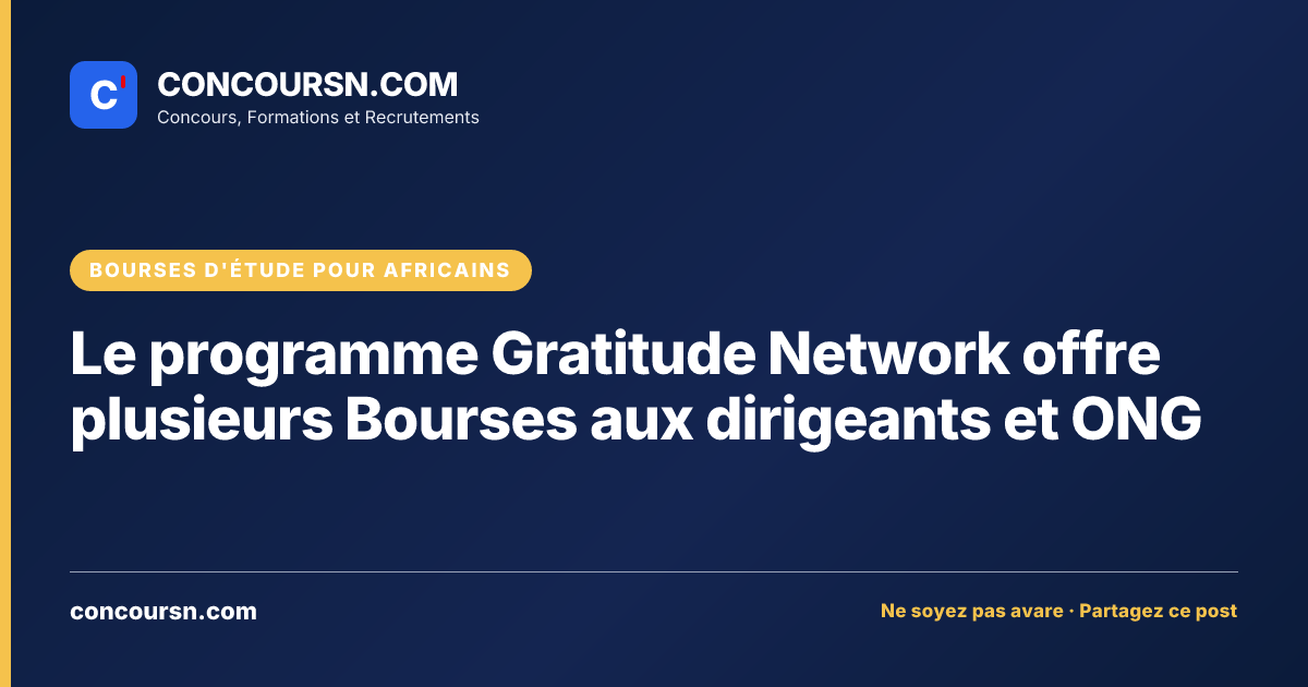 Illustration de l’article : Le programme Gratitude Network offre plusieurs Bourses aux dirigeants et ONG