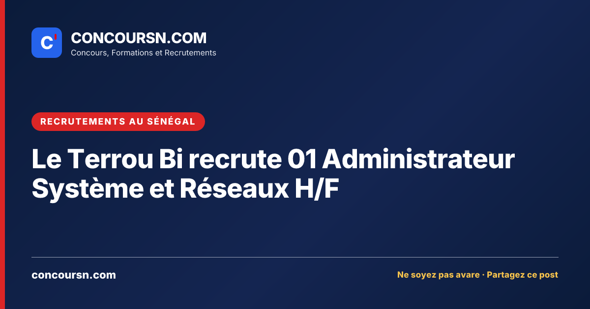 Illustration de l’article : Le Terrou Bi recrute 01 Administrateur Système et Réseaux H/F