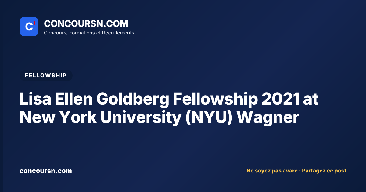 Lisa Ellen Goldberg Fellowship 2021 at New York University (NYU) Wagner
