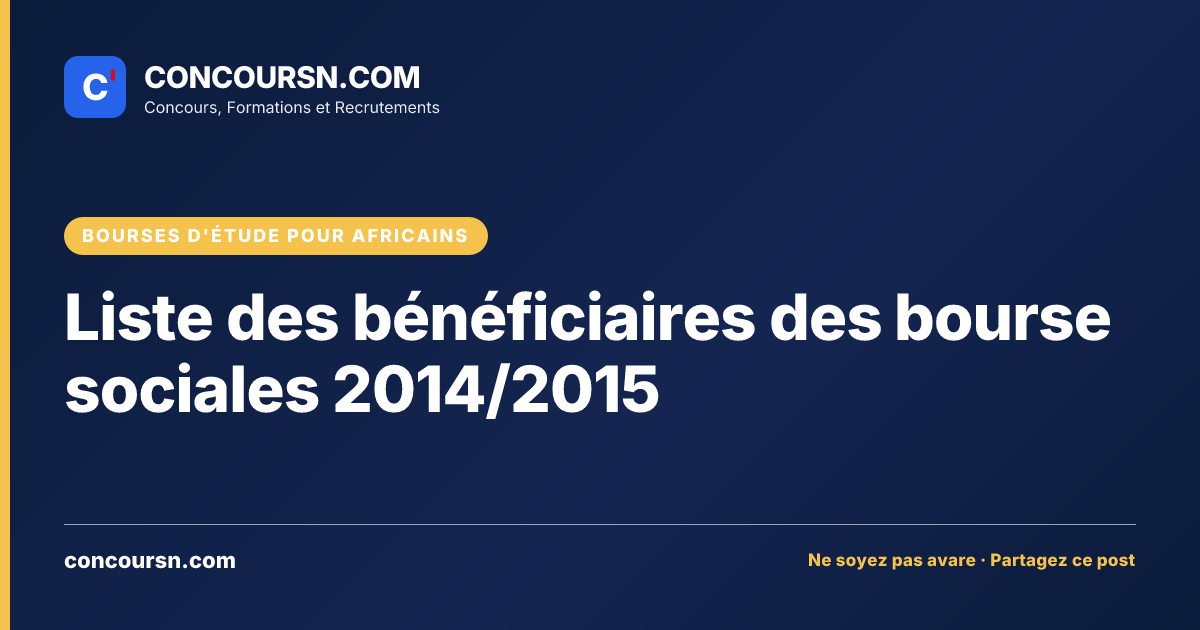 Illustration de l’article : Liste des bénéficiaires des bourse sociales 2014/2015