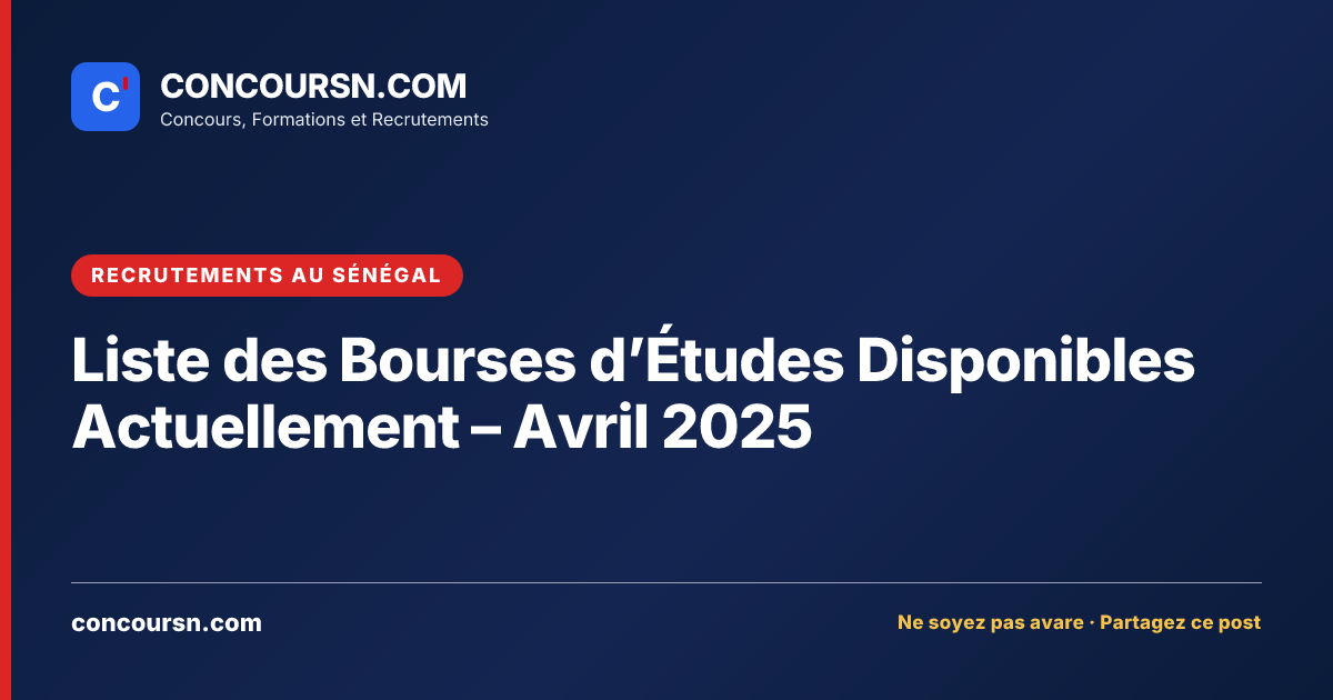 Illustration de l’article : Liste des Bourses d’Études Disponibles Actuellement – Avril 2025