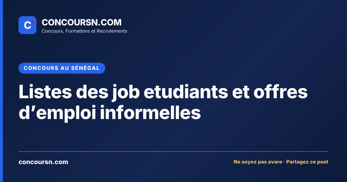 Illustration de l’article : Listes des job etudiants et offres d’emploi informelles