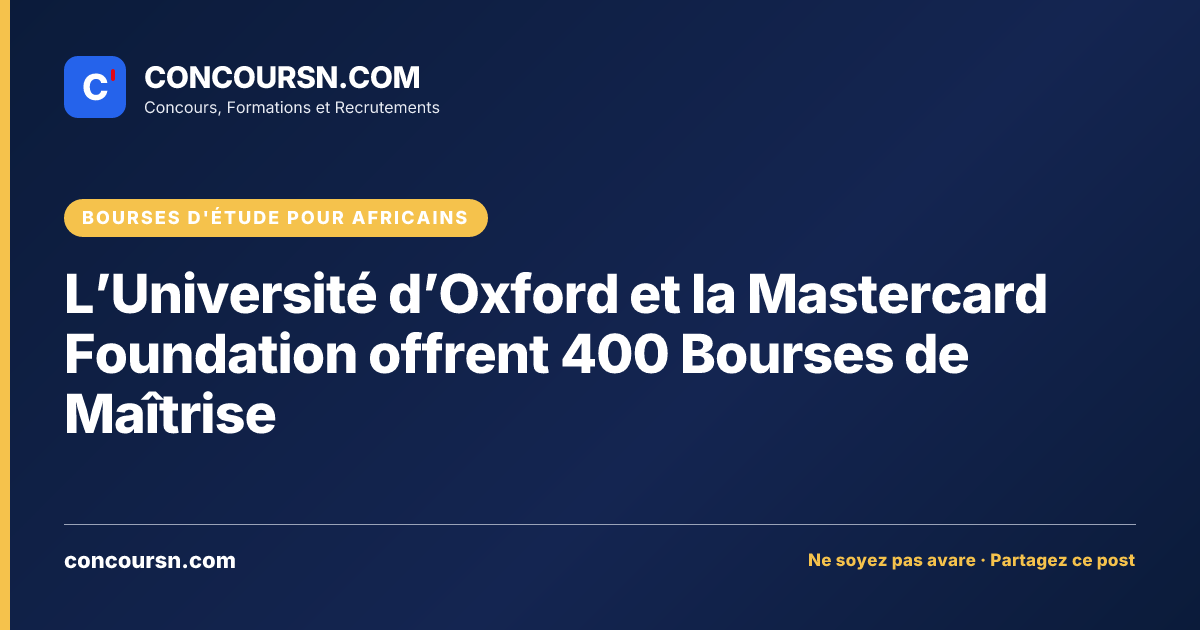 Illustration de l’article : L’Université d’Oxford et la Mastercard Foundation offrent 400 Bourses de Maîtrise