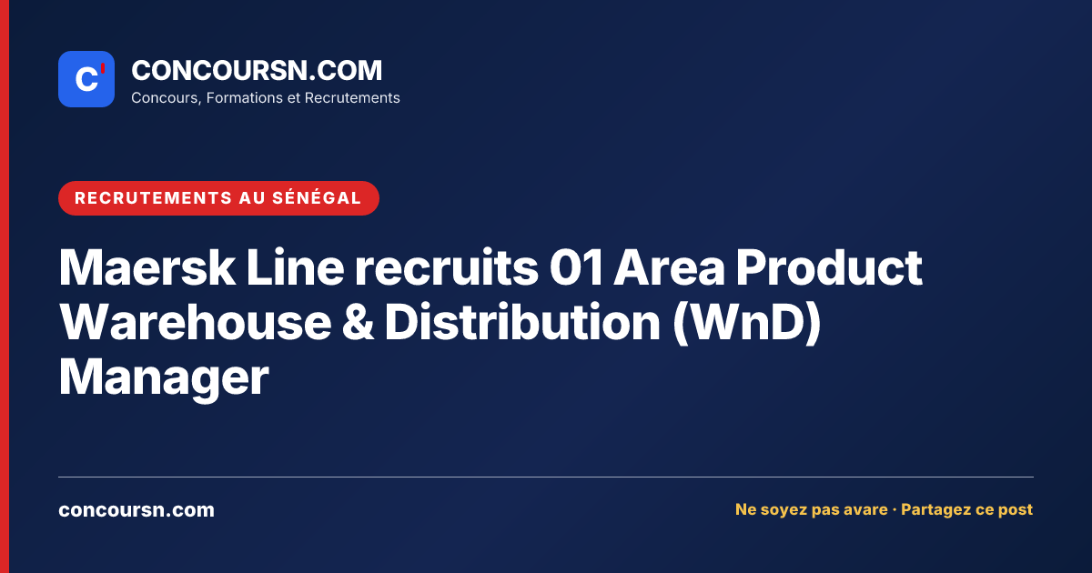 Illustration de l’article : Maersk Line recruits 01 Area Product Warehouse & Distribution (WnD) Manager