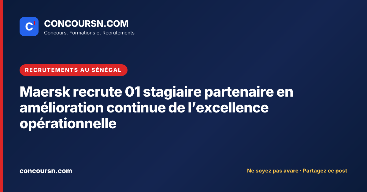Illustration de l’article : Maersk recrute 01 stagiaire partenaire en amélioration continue de l’excellence opérationnelle