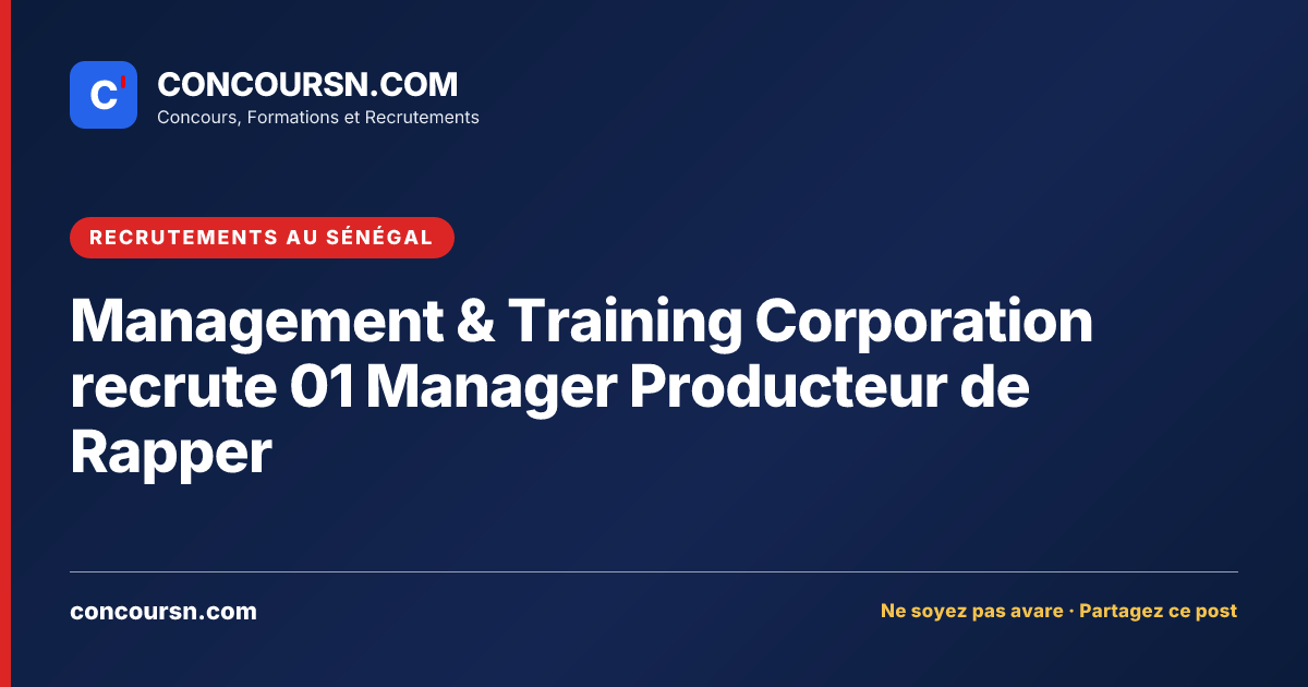 Illustration de l’article : Management & Training Corporation recrute 01 Manager Producteur de Rapper