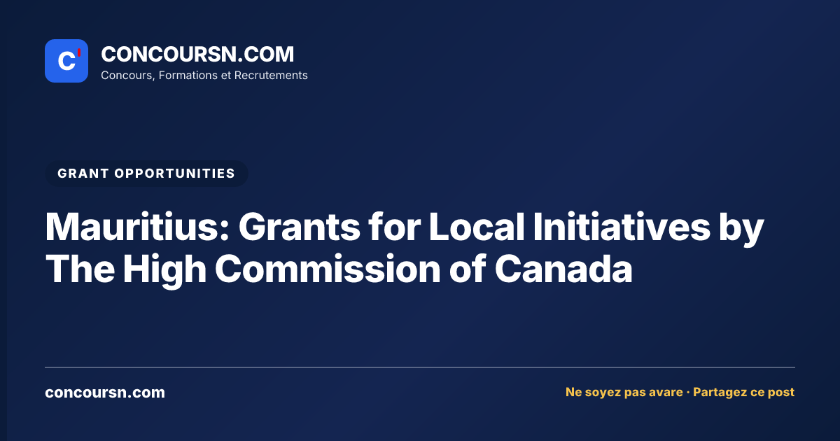 Illustration de l’article : Mauritius: Grants for Local Initiatives by The High Commission of Canada