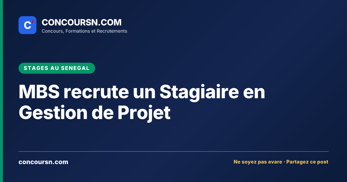 Illustration de l’article : MBS recrute un Stagiaire en Gestion de Projet