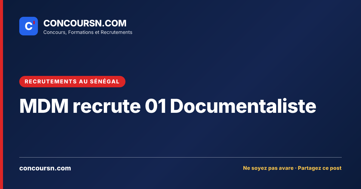 Illustration de l’article : MDM recrute 01 Documentaliste