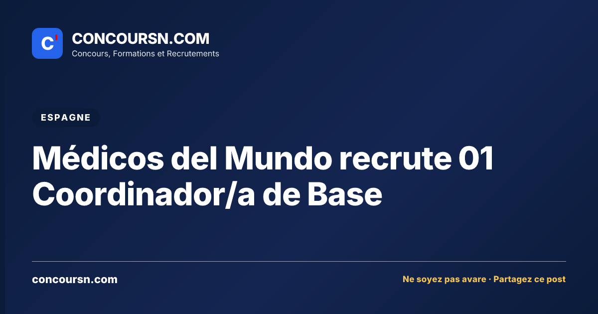 Illustration de l’article : Médicos del Mundo recrute 01 Coordinador/a de Base