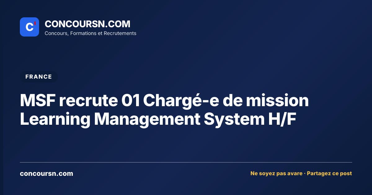 Illustration de l’article : MSF recrute 01 Chargé-e de mission Learning Management System H/F
