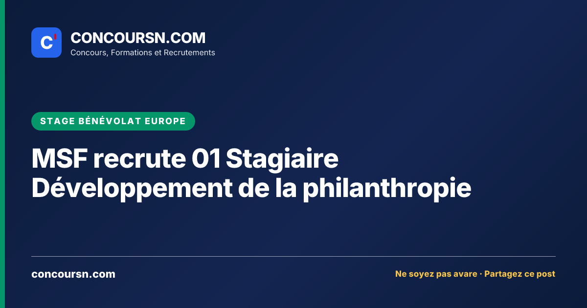 Illustration de l’article : MSF recrute 01 Stagiaire Développement de la philanthropie