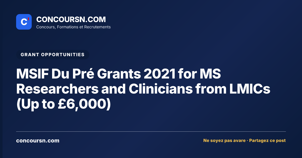 Illustration de l’article : MSIF Du Pré Grants 2021 for MS Researchers and Clinicians from LMICs (Up to £6,000)
