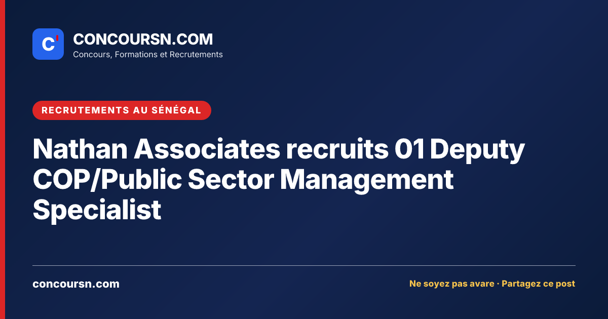 Illustration de l’article : Nathan Associates recruits 01 Deputy COP/Public Sector Management Specialist