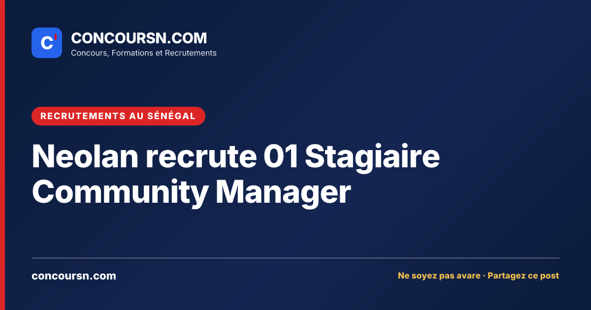 Illustration de l’article : Neolan recrute 01 Stagiaire Community Manager