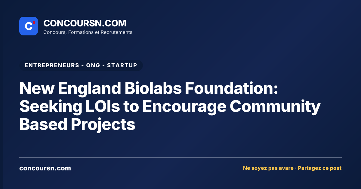 Illustration de l’article : New England Biolabs Foundation: Seeking LOIs to Encourage Community Based Projects