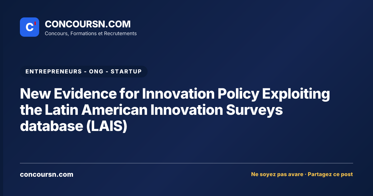 Illustration de l’article : New Evidence for Innovation Policy Exploiting the Latin American Innovation Surveys database (LAIS)