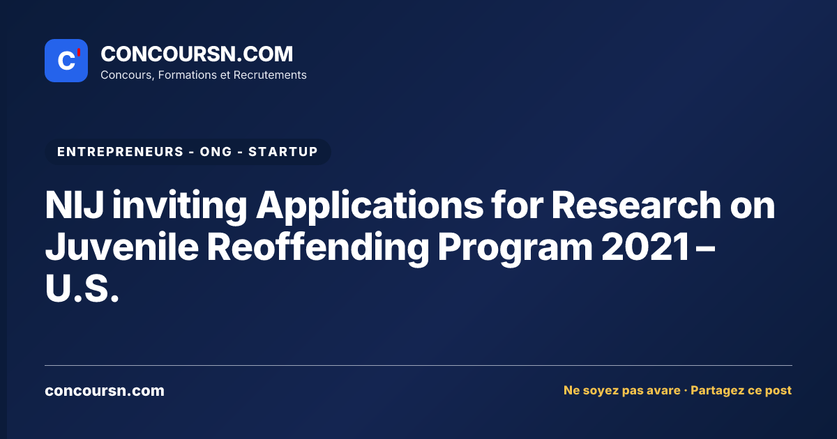 Illustration de l’article : NIJ inviting Applications for Research on Juvenile Reoffending Program 2021 – U.S.