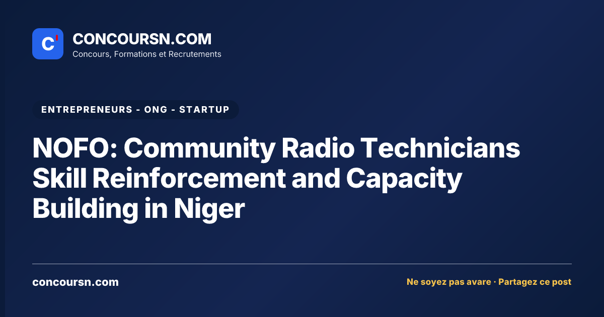 Illustration de l’article : NOFO: Community Radio Technicians Skill Reinforcement and Capacity Building in Niger