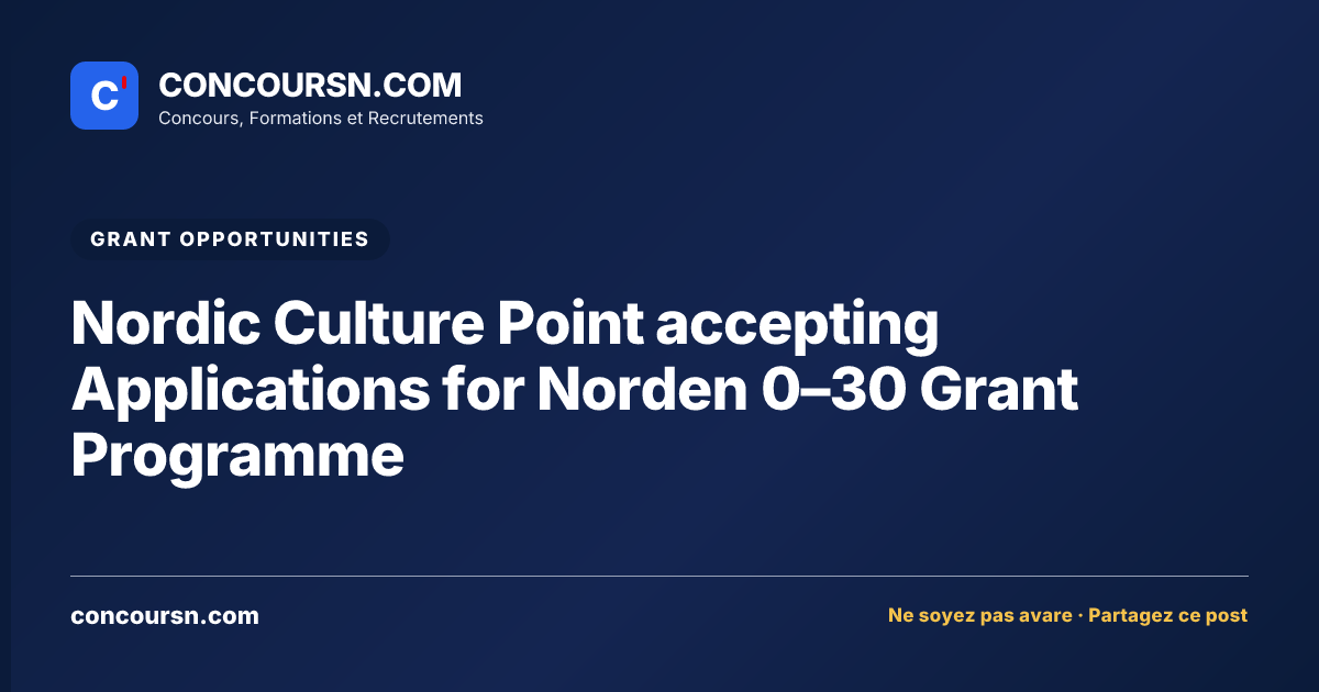 Illustration de l’article : Nordic Culture Point accepting Applications for Norden 0–30 Grant Programme