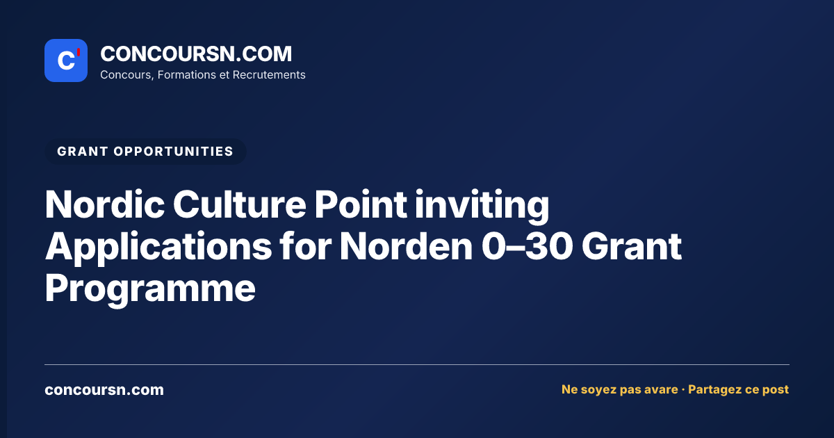 Illustration de l’article : Nordic Culture Point inviting Applications for Norden 0–30 Grant Programme