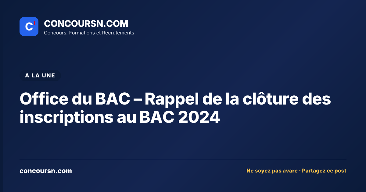 Illustration de l’article : Office du BAC – Rappel de la clôture des inscriptions au BAC 2024