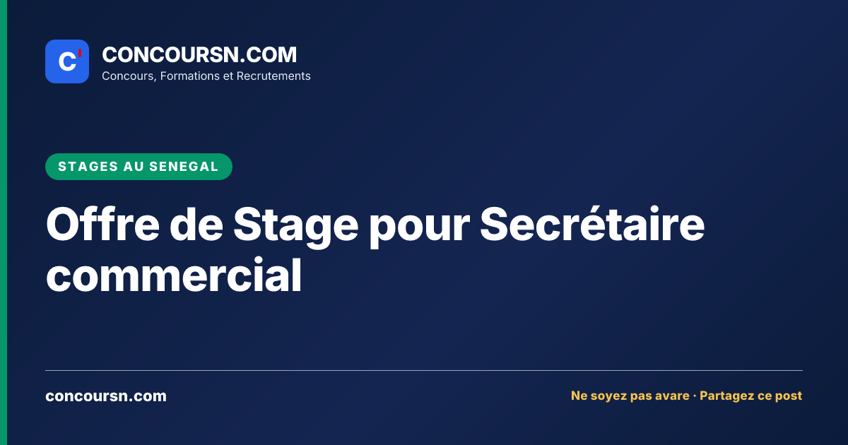 Illustration de l’article : Offre de Stage pour Secrétaire commercial
