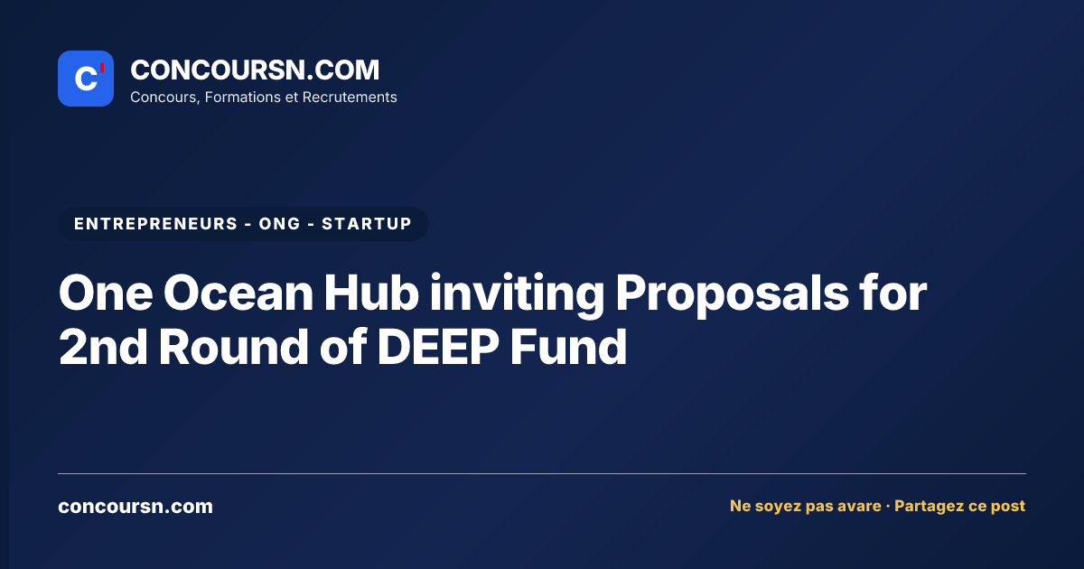 Illustration de l’article : One Ocean Hub inviting Proposals for 2nd Round of DEEP Fund