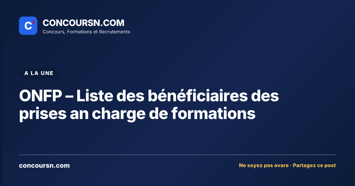 Illustration de l’article : ONFP – Liste des bénéficiaires des prises an charge de formations