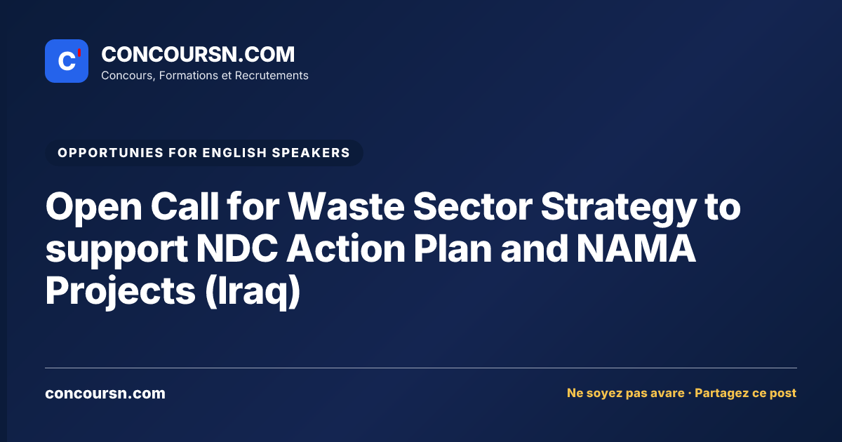 Illustration de l’article : Open Call for Waste Sector Strategy to support NDC Action Plan and NAMA Projects (Iraq)
