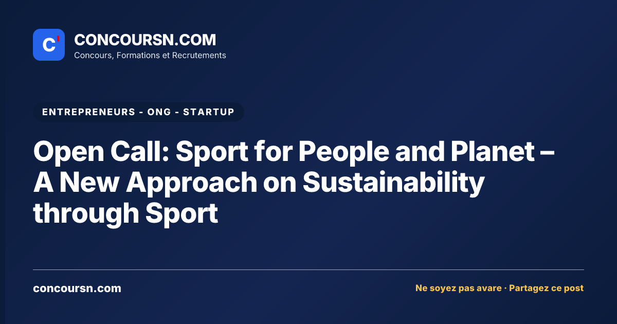 Illustration de l’article : Open Call: Sport for People and Planet – A New Approach on Sustainability through Sport