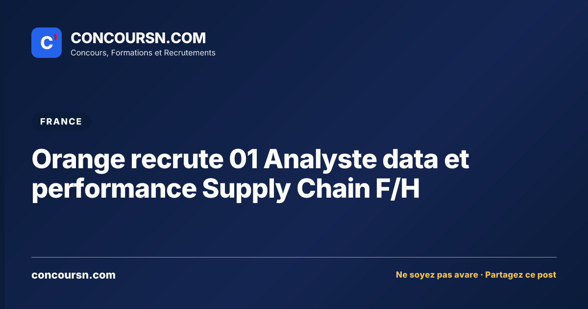 Illustration de l’article : Orange recrute 01 Analyste data et performance Supply Chain F/H