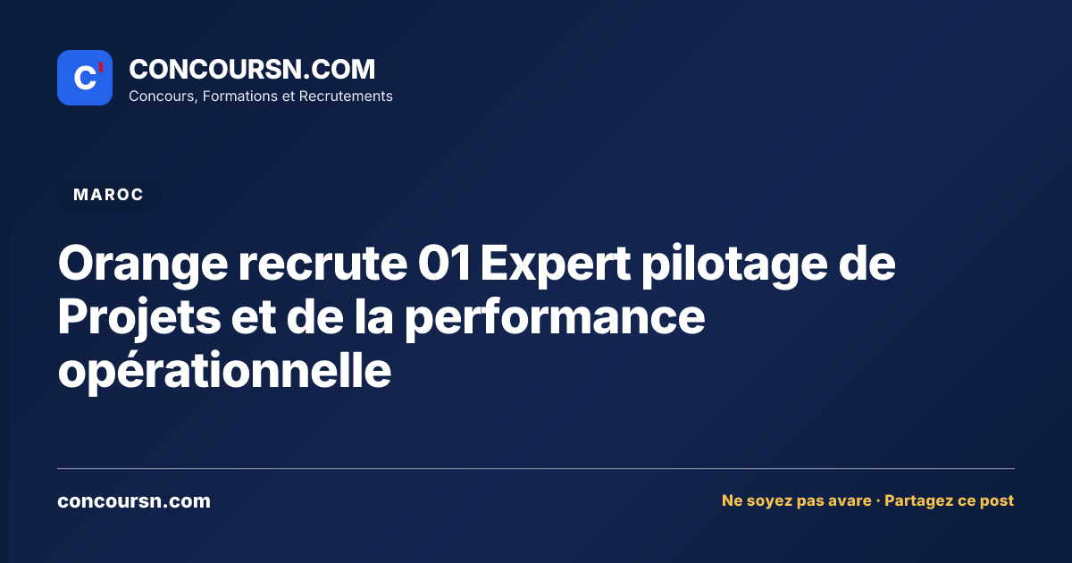 Illustration de l’article : Orange recrute 01 Expert pilotage de Projets et de la performance opérationnelle